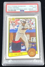 2017 Panini Donruss Retro 1983 Materials Gold /50 Tony Gwynn #RM-TG PSA 9 POP 1