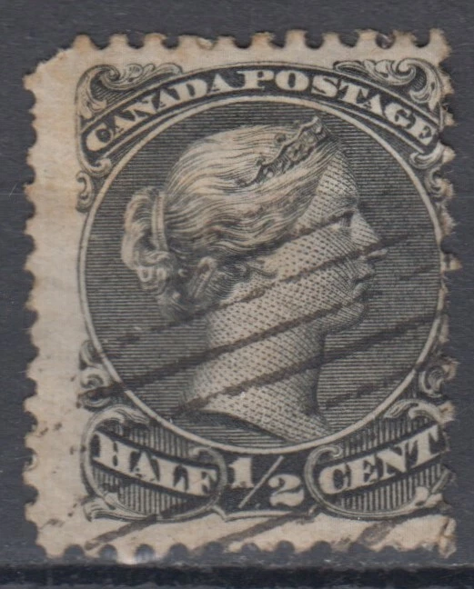 Canada Scott #21 1/2 centavo negro "Large Queen" F ** Foto 1 de 1