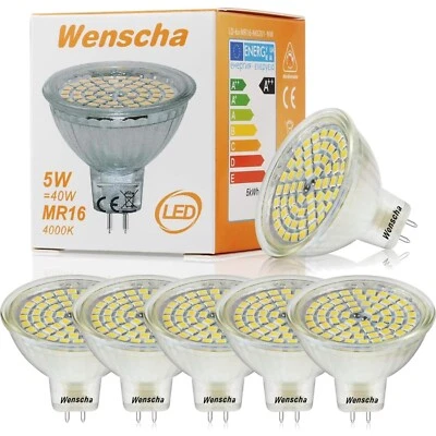 LED Lampe GU5.3 12V 3.5W Glasstrahler Kaltweiß 6000K 400lm 6er Pack - Bild 1 von 2