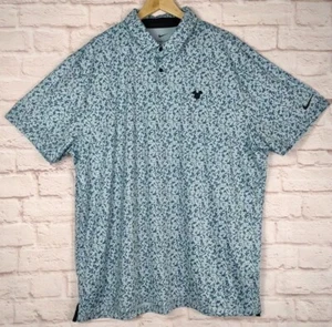 Rare Disney 2X Nike Dri-Fit Camo Print Golf Polo Shirt Men's Blue DV7808-442 - Picture 1 of 12