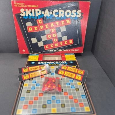 Vintage Skip A Cross Game Complete 1953 Cadaco Ellis Scrabble Type Board Games - Image 1 of 4
