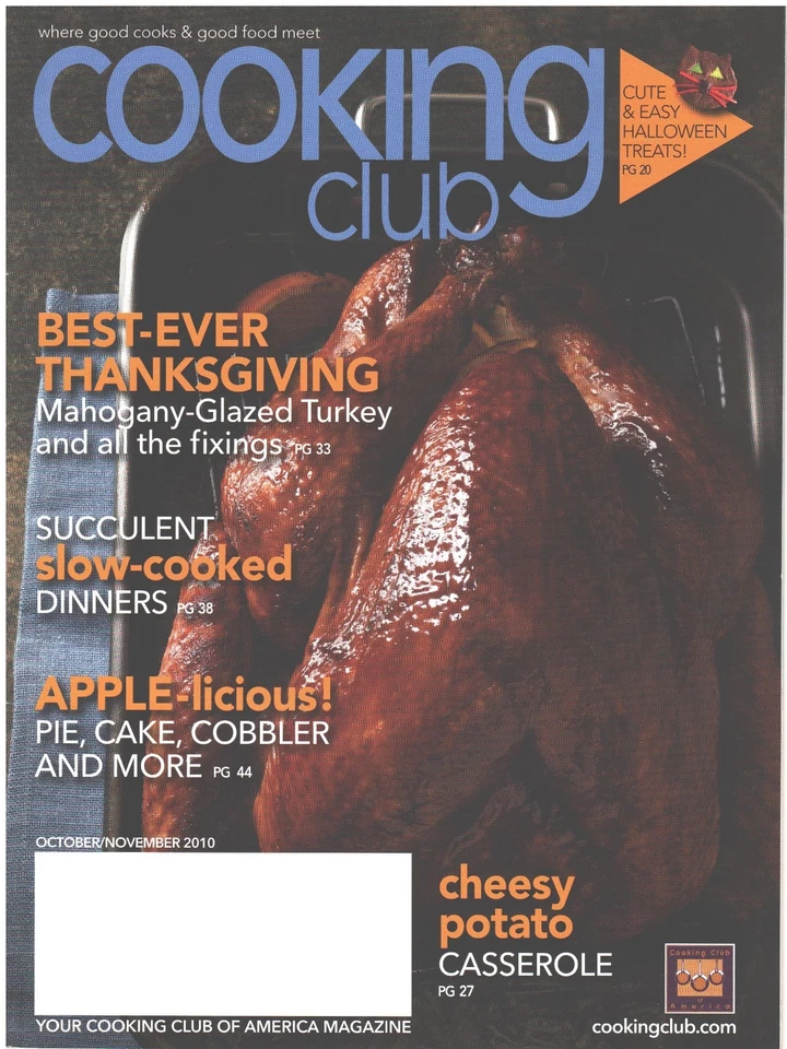 COOKING CLUB Magazine October November 2010 Thanksgiving Halloween Treats Apple - Image 1 of 1