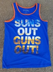 Fifth Sun Suns Out Guns Out Tank Top Blue Orange Size Small - Picture 1 of 3