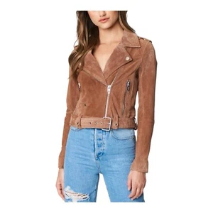 BLANK NYC Moto Jacket Small Suede Leather Light Brown Coffee Bean NEW W/ Tags - Picture 1 of 12