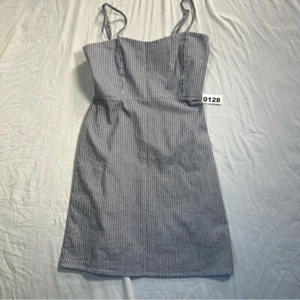 Brandy Melville Blue Striped Spaghetti Strap Sheath Mini Dress - Picture 1 of 9
