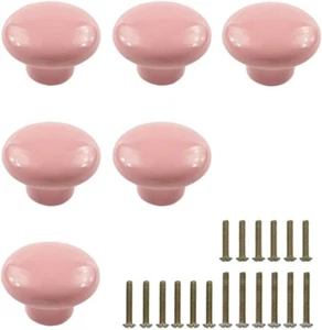 HanLingGG Vintage Ceramic Round Style Cabinet Knobs 6 Pack Kitchen Cupboard Draw - Picture 1 of 4