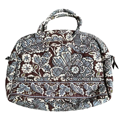 Vera Bradley Weekender Laptop Bag Slate Blooms Brown Gray Floral Travel Carry-On - Изображение 1 из 4