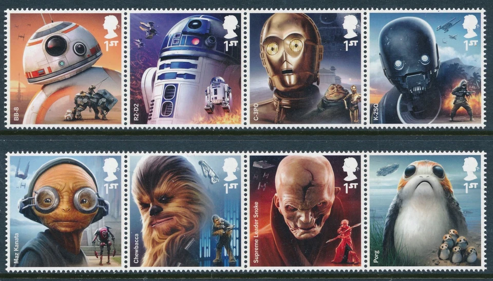 2017 GB STAR WARS (4th issue) SET OF 8 FINE MINT MNH SG4007-SG4014 - image 1 of 1