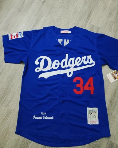 Fernando Valenzuela #34 Blue Los Angeles Dodgers Jersey Cover