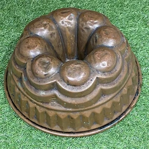 Antica tortiera Bundt stampo tedesco in rame vintage - Foto 1 di 8