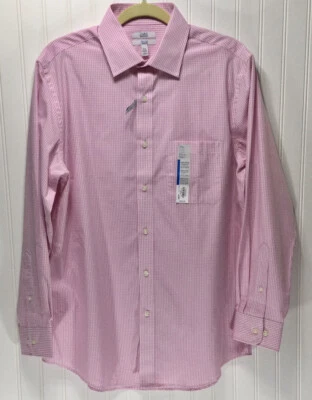 Nueva Camisa de Vestir Croft & Barrow Para Hombres Talla 15.5 32/33 Calce Clásico Rosa Cuadros Foto 1 de 4