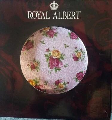  ROYAL ALBERT OLD COUNTRY ROSES DUSKY PINK LACE 8" SALAD PLATE NEW IN BOX  - Image 1 of 4
