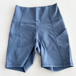 New FABLETICS Oasis PureLuxe High-Waisted 6" Short Women’s SIZE XXS Blue - Picture 1 of 8