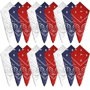 18pcs Paisley Bandanas Assorted Cowboy Bandanas Unisex Novelty Print Head Wra... - Picture 1 of 6