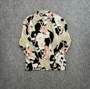 Camisa Allsaints Para Hombre Mediana Verde Negra Manga Larga Abotonada Floral Todo Estampado - Imagen 1 de 10