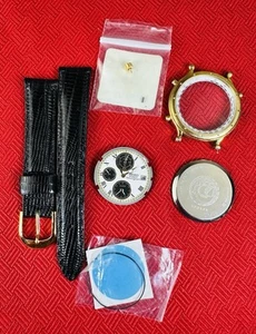 Seiko 7T42-7A39 Quartz Chronograph Parts Lot Dial Case Back Strap Crown Movement - Bild 1 von 10