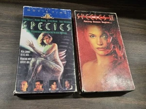 Species 1 & 2 VHS Lot Horror Sci-Fi Creature Alien Cult Movie 90's Kingsly II - Picture 1 of 11