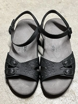 SAS Tripad Comfort Duo black leather 3-buckle comfort slide sandals size 5 M - Image 1 of 4