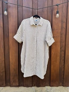 Old Navy Women's Large Striped Button Down Dress - Picture 1 of 8