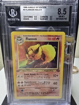 1999 Pokemon Jungle 1ST Edition FLAREON #3 HOLO BGS 8.5 NM-MT VINTAGE. - Image 1 of 4
