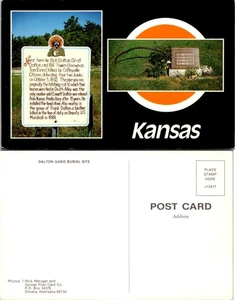 Postcard Kansas State Memorial and Dalton Gang Burial Site - Picture 1 of 1