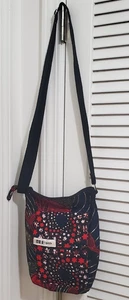 YA JUU Folk Stoff Schultertasche handgefertigt in Uganda Tasche 11" x 9" ~ Riemen 18,5" - Bild 1 von 6