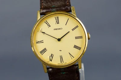 Seiko 2220-0430 Herren Handaufzug Uhr Vintage Gold Zifferblatt 34Mm #2020 - Bild 1 von 4