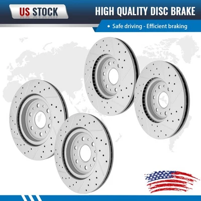 Rotores de freio dianteiros traseiros perfurados para Chevrolet Traverse GMC Acadia Buick Enclave - Imagem 1 de 4