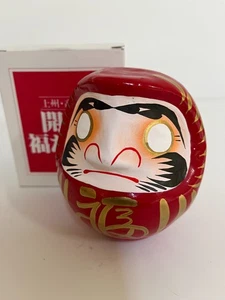 Japanische 4,5 Zoll hohe rote Daruma Wish-making Good Luck Erfolg Puppe/Hergestellt in Japan S7002 - Bild 1 von 4