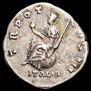 *Lucernae* Antonino Pio. Denario, plata. Roma 140 dC. TR POT COS III / ITALIA - Imagen 1 de 3