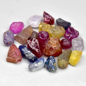 20pcs Lot 32.93ct Rough Unheated Multi-Color Sapphire Gemstone, Madagascar - Picture 1 of 4