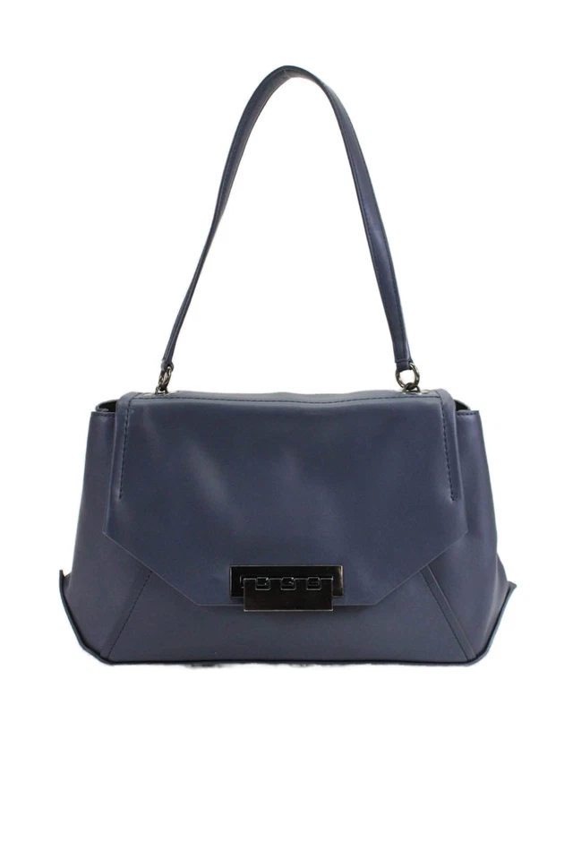 Bolso de hombro Zac Posen para mujer de cuero texturas forradas cierre correa azul marino OS Foto 1 de 4