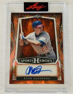 RYNE SANDBERG AUTO 2025 LEAF SPORTS HEROES 3/6 SSP AUTOGRAPH SEALED 🔥🔥 - Picture 1 of 2