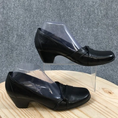 Clarks Artisan Shoes Womens 10 Narrow Sugar Plum Pumps Black Leather Heels - Изображение 1 из 4
