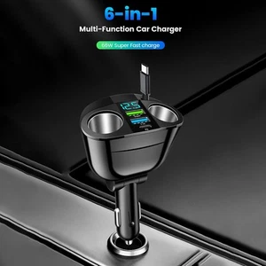 Chargeur Voiture 5 Ports 66W pour Charge Rapide Plusieurs Appareils Simultan��me - Photo 1 sur 12