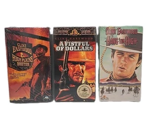 3 Clint Eastwood SEALED VHS A Fistful of Dollars, High Plains, Hang 'Em Westerns - Picture 1 of 8