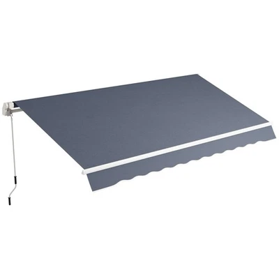 12'x8' Patio Window Awning Retractable Canopy Sun Shade with Manual Crank Handle - Image 1 of 4