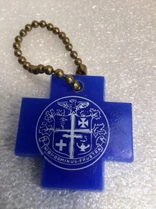 Schlüsselanhänger Blaues Kreuz blaues Schild Vintage Durham NC - Bild 1 von 3