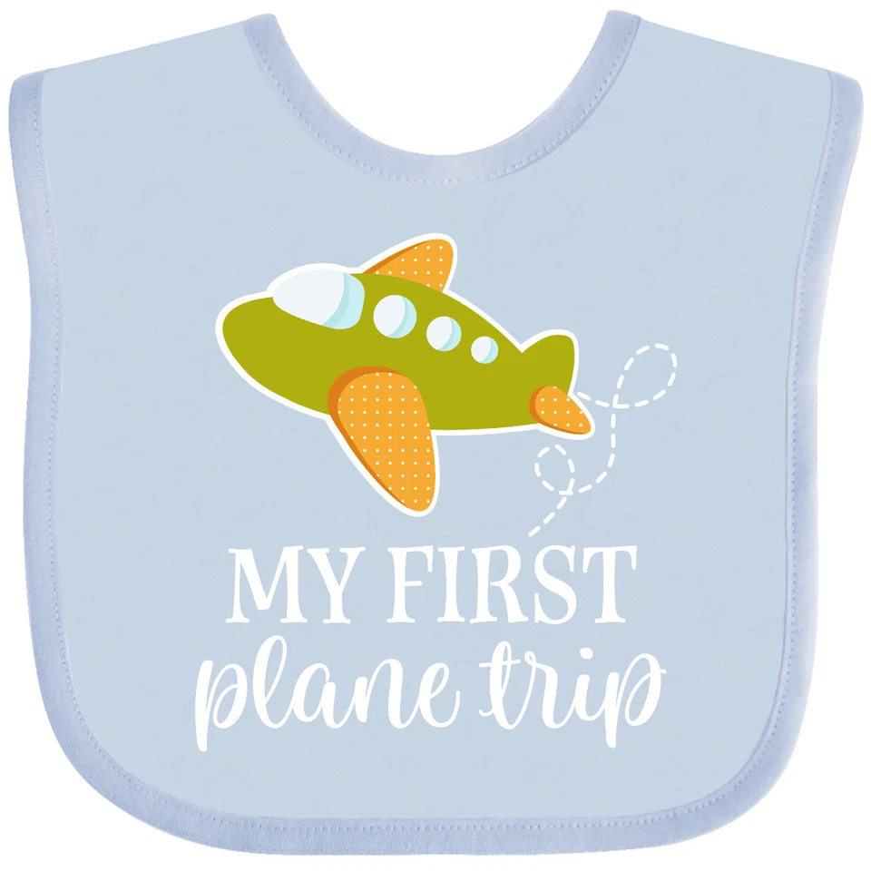 Inktastic My First Plane Trip Avión Viaje Bebé Babero Vuelo Bebés Ropa Foto 1 de 1