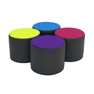 Factory Direct Partners 12763-DG SoftScape 15" Round Two-Tone Accent Ottoman---- - Image 1 of 4