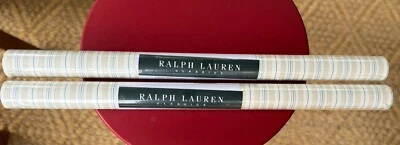 Ralph Lauren Denim/Chambray Tan/Khaki Beige Stripe Wallpaper 2 Double Rolls New - Image 1 of 4