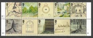 LORD OF THE RINGS STAMPS TOLKIEN ART DRAWINGS 10 X 1ST CLASS GREAT BRITAIN MNH - Imagen 1 de 1