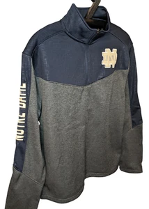 Colosseum NOTRE DAME 1/4 Zip Sweatshirt Sewn Logo Sz. LARGE Geometric Pattern - Picture 1 of 15