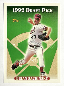 ROOKIE CARD BRIAN SACKINSKY Baltimore Orioles 1993 Topps 1992 DRAFT PICK #647