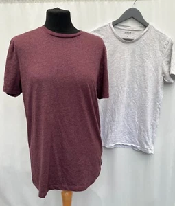 Bundle of 2 Men's T-Shirts Burton Size M Red Grey Chest 38/40 - Picture 1 of 6
