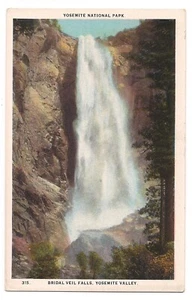 BRIDAL VEIL FALLS Yosemite National Park Valley Waterfall Montana Postcard MT WB - Picture 1 of 2