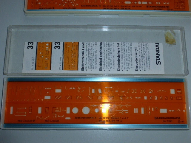 Zeichenschablone STANDARDGRAPH N° 3341 Elektrotechnik I UNBENUTZT OVP - Bild 1 von 1
