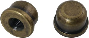 (1) Antique Knob Lamp Shade Finial, 1/2" H Brass Plated Cast Metal (1/4"-27 Thd) - Picture 1 of 6
