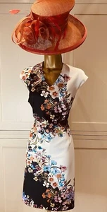 Precis Petite UK 18 Multicoloured Floral Stretchy Sleeveless Occasion Dress - Picture 1 of 15