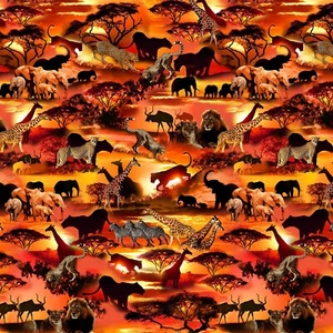 Sunset On Safari Serengeti Plains by Quilt Fabric BTY Michael Miller 44" Wide - Picture 1 of 3